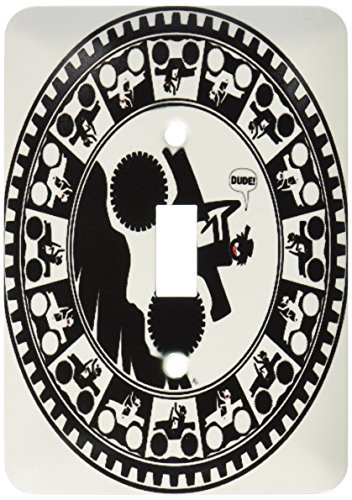 3dRose lsp_40015_1 Hill Climbing Car Medallion On White Single Toggle Switch