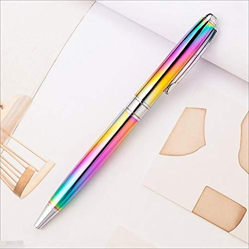 HASCN Rotating Ballpoint Pen Metal Writing School Office Signature Creative Pen Gift Stationery School Supplies -Color : Colorful-