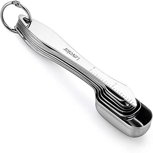 DAWEIF Rectangular Stainless Steel 6 Piece Set Square Scale Measuring Spoon Seasoning Spoon Coffee Tools Kitchen Tools