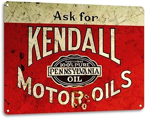 NINGFEI Kendall Motor Oil Logo Gas Garage Retro Vintage Look Rustic Wall Decor Metal Tin Sign 8x12in Decorative Sign NINGFEI Kendall Motor Oil Logo Gas Garage Retro Vintage Look Rustic Wall Decor Metal Tin Sign 8x12in Decorative Sign