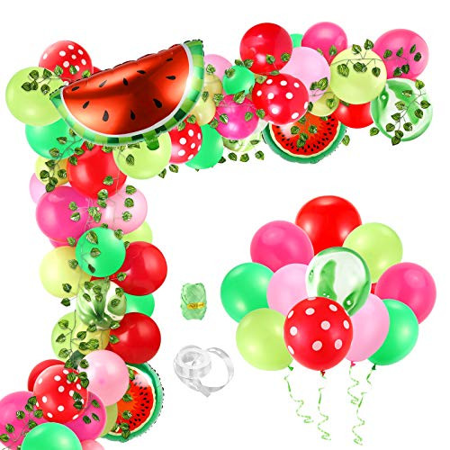 Aboofx 107 Pieces Watermelon Party Balloons Garland Arch Kit, Watermelon Foil Balloons, Watermelon Vines for Watermelon Party Decorations, Baby Shower, Birthday Aboofx 107 Pieces Watermelon Party Balloons Garland Arch Kit, Watermelon Foil Balloons, Watermelon Vines for Watermelon Party Decorations, Baby Shower, Birthday