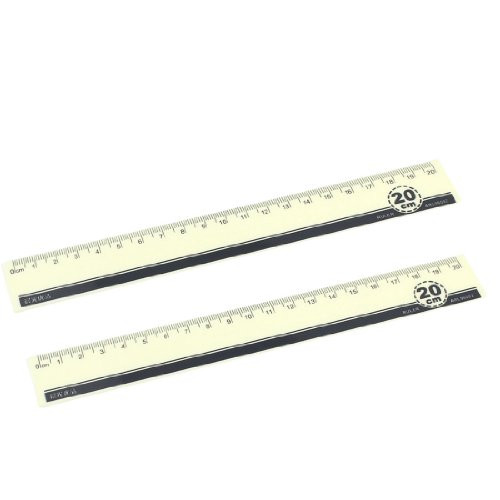 IIVVERR 20cm Light Yellow Centimeter Scale Plastic Straight Ruler Measure Tool 2 Pcs -20 cm Escala de centímetro amarillo claro Herramienta de medida de regla recta de plástico 2 pcs