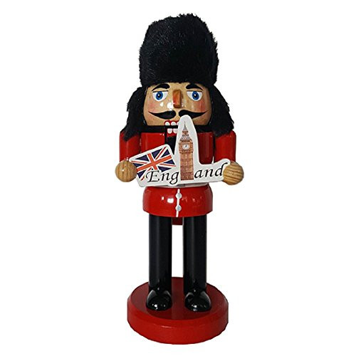 Santa's Workshop England Nutcracker 10" Tall Red/Black