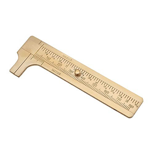 Rainbowrock Vernier Caliper-Double Scale Vernier Caliper Brass Sliding Gauge Vernier Caliper Ruler Measuring Tool Double Scales mm/inch-1PC--80mm-