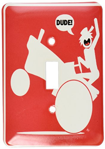 3dRose Lsp_13202_1 Rural Dude Tractor Wheelie Red Sign 2 Single Toggle Switch