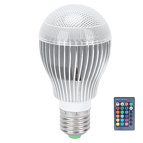 E27 RGB Lamp, 5W Color Changing RGBW Light Bulb with Remote Control for Home 85?265V Aluminum  plus PVC Material
