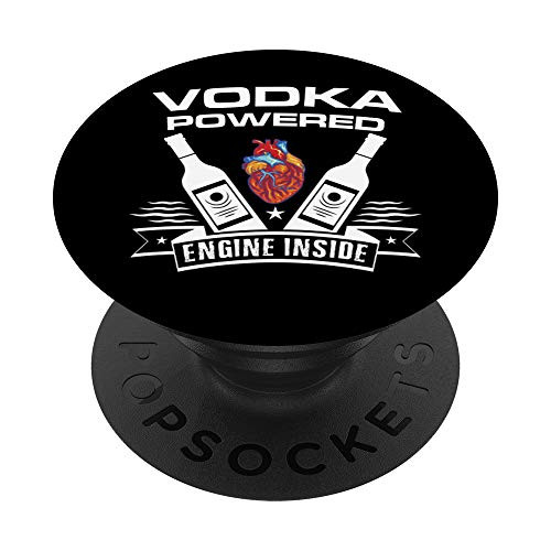 Funny Alcoholic Vodka Powered Engine Inside Alcohol Drinking PopSockets PopGrip: Swappable Grip for Phones  and  Tablets