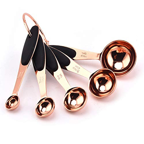 MinLia Stainless Steel Rose Gold Heavy Duty Measuring Cup Set, Kitchen Baking Bartender Coffee Tea Scale Spoon Measuring Cup-Spoons- MinLia Stainless Steel Rose Gold Heavy Duty Measuring Cup Set, Kitchen Baking Bartender Coffee Tea Scale Spoon Measuring Cup-Spoons-
