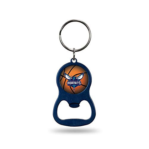 NBA Charlotte Hornets NBA Bottle Opener Colored Keychain, Navy, Measures 1.25" x 3.75"
