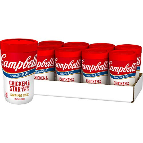 Campbell's Soup on the Go, Chicken  and  Star Shaped Pasta, 10.75 oz -Pack of 8-