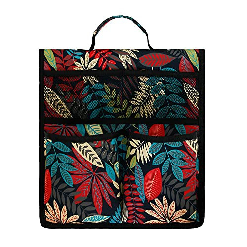 Garden Tool Bag Flatbed Storage Pouch with Handle Folding Cart for Kneeler Seat Stool Multiple Pockets Outdoor Portable Red