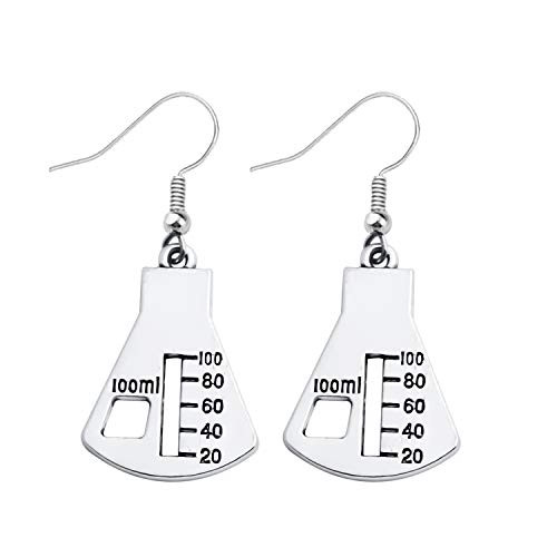 ENSIANTH Biology Chemistry Earrings Gift Science Graduation Microscope Charms Earrings -Measuring glass Earrings-