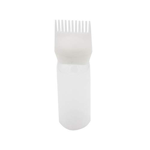 Applicator Bottle Hair Dye Bottle Applicator with Graduated Brush Root Comb Applicator Bottle Comb Salon Hair Coloring 120ml White