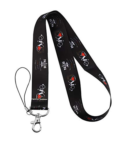 PENQI RN Nurse Lanyard ID Holder Keychain Clip Nurse Print Lanyard Key Chain ID Card Holder Nurse Graduation Gift Medical Student Gift -RN Nurse Lanyard-