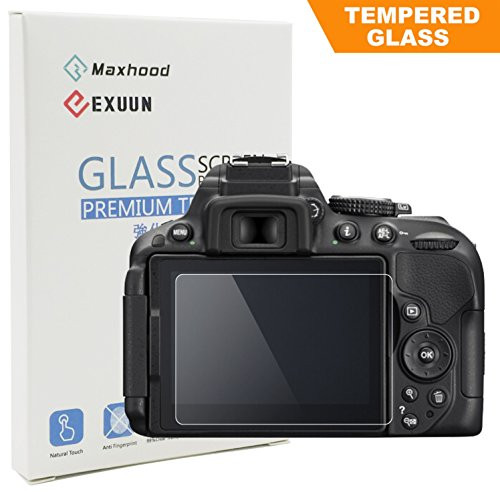 Nikon D5300 D5500 LCD Tempered Glass Screen Protector, Poyiccot Optical 9H Hardness 0.3mm Ultra-Thin DSLR Camera Tempered Glass for Nikon D5300 D5500