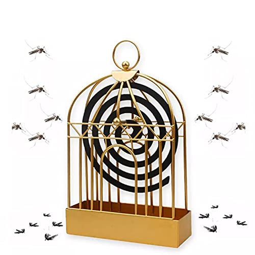Birdcage Style Mosquito Coil Incense Holder, Retro Iron Mosquito Coil Stand Incense Burner Repellent Sandalwood Mosquito Coil Frame for Home Outdoor Patio