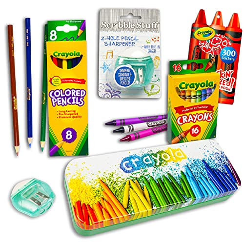 Crayola Coloring Kit Super Set ~ 26 Pc Crayola Colored Pencils And Crayons Bundle | Crayola Drawing Kit With Stickers -Crayola Arts And Crafts Shop School Supplies- Crayola Coloring Kit Super Set ~ 26 Pc Crayola Colored Pencils And Crayons Bundle | Crayola Drawing Kit With Stickers -Crayola Arts And Crafts Shop School Supplies-