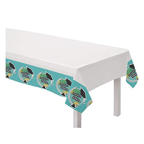 Grad To The World Plastic Table Cover - 1pc / 54" x 102"