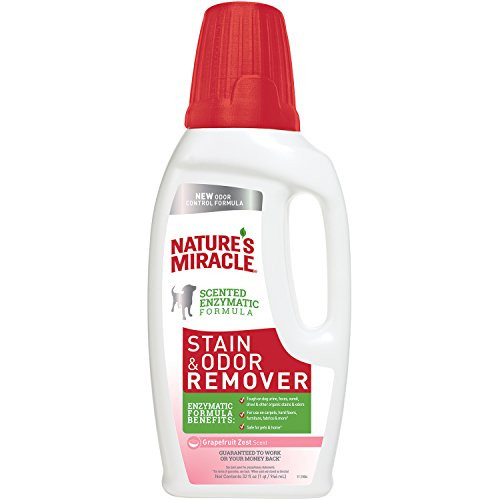 Natures Miracle P-98109 Stain and Odor Remover Dog , Odor Control Formula, Grapefruit Scent Pour Bottle,12/32 oz.