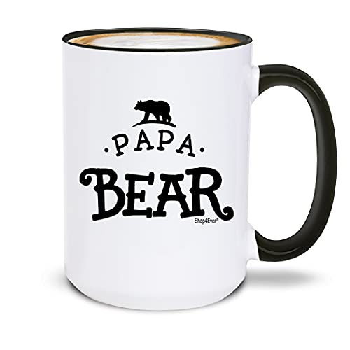 Shop4ever Papa Bear Ceramic Coffee Mug Black Handle Tea Cup 15 oz -Blk Handle-