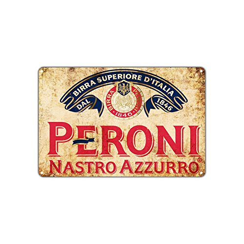 Peroni Nastro Azzurro Beer 1846 Vintage Wall Decor Art Metal Bar Pub Italia Brewery Aluminum 8"x12" Sign