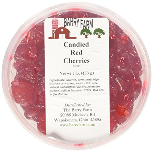 Candied Red Cherries, Whole, 1 lb.