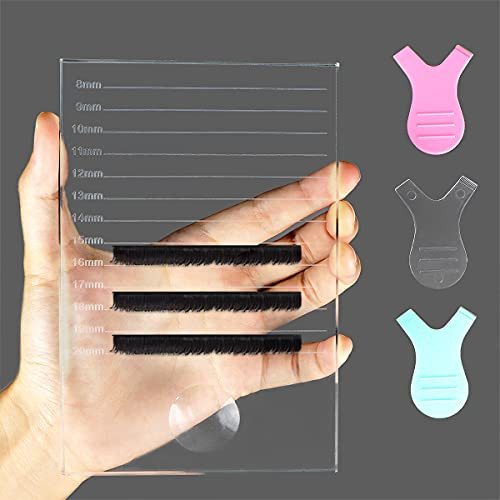 FERCAISH Eyelash Crystal Pallet False Lash Tray, Large Glass Tray for False Eyelashes Display Strip Adhesive Glue Holder for Makeup Eyelash Extensions -5.9 x 3.94 x 0.31 Inch- FERCAISH Eyelash Crystal Pallet False Lash Tray, Large Glass Tray for False Eyelashes Display Strip Adhesive Glue Holder for Makeup Eyelash Extensions -5.9 x 3.94 x 0.31 Inch-