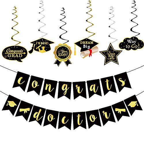 MZ.ogm 2021 Congrats Doctor Banner Graduation Banner Graduation Party Decorations 2021 Congratulations Banner Graduation Party Supplies