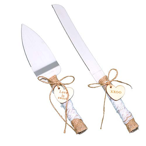 Rustic Love Sign Wedding Cake Knife and Server Set,Pizza Pie Cake Knife Serveing,Rustic Wedding Cake Knife Set for Partys Weddings Birthdays Anniversaries -love and XO-