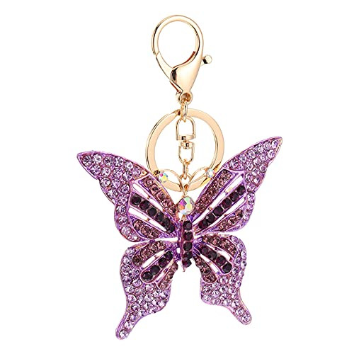 ABOOFAN Butterfly Key Chains Butterfly Key Chain Pendants Alloy Key Chain Pendant Gifts for Women Purple