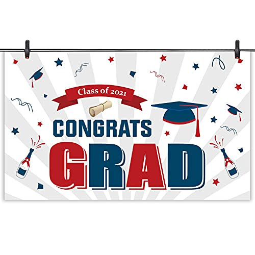 Graduation Backdrop Photography Background, 71 * 43.3 in, Fabric Congrats Grad Banner Graduation Banner Party Supplies Photo Prop/Booth Backdrop, 2021 Graduation Decorations Indoor/Outdoor Graduation Backdrop Photography Background, 71 * 43.3 in, Fabric Congrats Grad Banner Graduation Banner Party Supplies Photo Prop/Booth Backdrop, 2021 Graduation Decorations Indoor/Outdoor