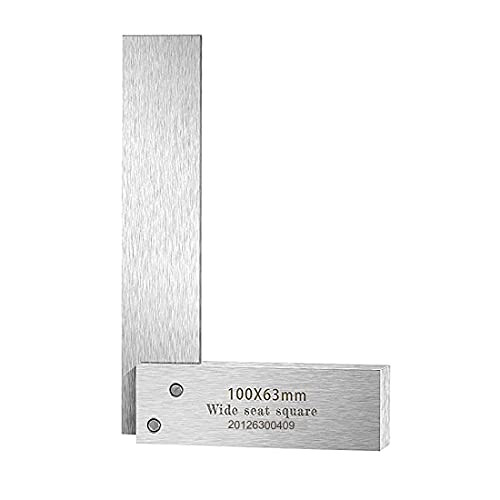 Precision Square Tool 4 x 2.5 Inch, 90 Degree Right Angle Measurement Woodworking Machinist Tool, L-type Testing Measuring Tool for Engineer -100x63mm-