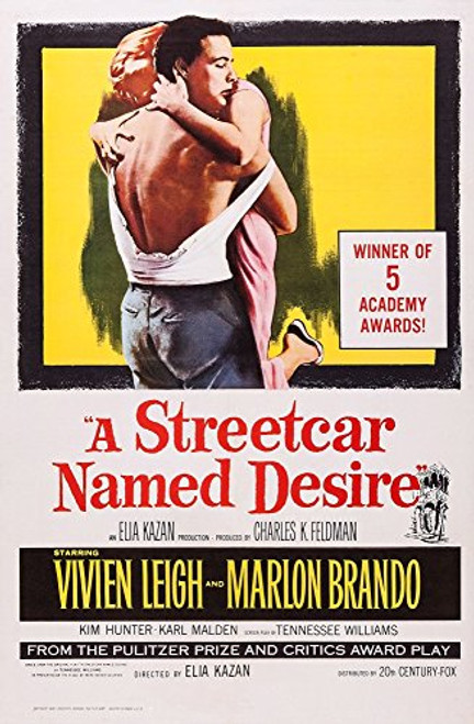 Posterazzi A Streetcar Named Desire L-R: Marlon Brando Kim Hunter Art 1951. Movie Masterprint Poster Print (11 x 17)