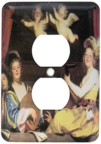 3dRose lsp_171450_6  The Concert, 1624 by Gerrit Van Honthorst, Woman with Instruments 2 Plug Outlet Cover