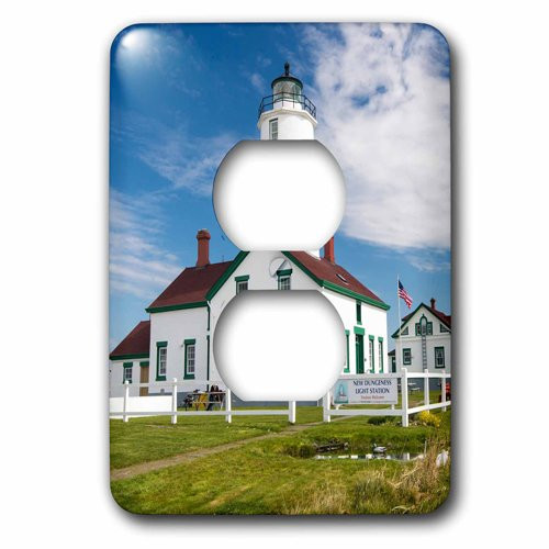 3dRose lsp_208535_6 USA, Washington - Dungeness Spit Lighthouse. 2 Plug Outlet Cover