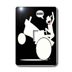 3dRose lsp_13200_1 RURAL DUDE tractor wheelie black sign 2 Single Toggle Switch