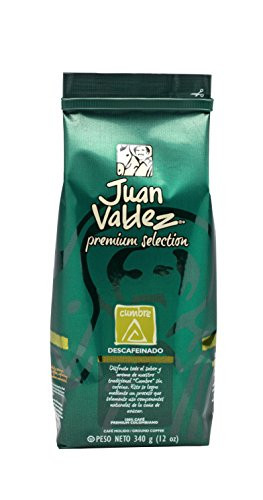 Juan Valdez Premium Bold Colombian Coffee, Cumbre Decaffeinated Ground, 12 oz, Pack of 1