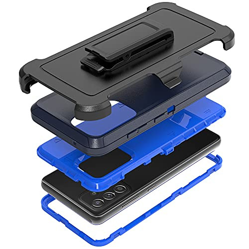 TENCO Compatible with Samsung Galaxy A52 5G Case,with Screen Protectors,Heavy Duty Rugged Shockproof Full Body Protection Kickstand Case with Belt Clip Holster for Samsung Galaxy A52 5G -Blue-