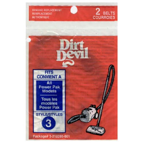 HOOVER/TTI FLOOR CARE 3-210395 Power Pak Vac Belt -2 Pack-