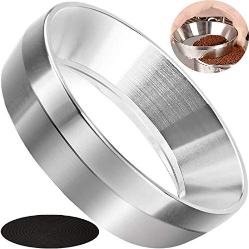 Espresso Dosing Funnel, Stainless Steel Coffee Dosing Ring Compatible with 58mm Breville Portafilter espresso coffee Machine Accessories -58mm-