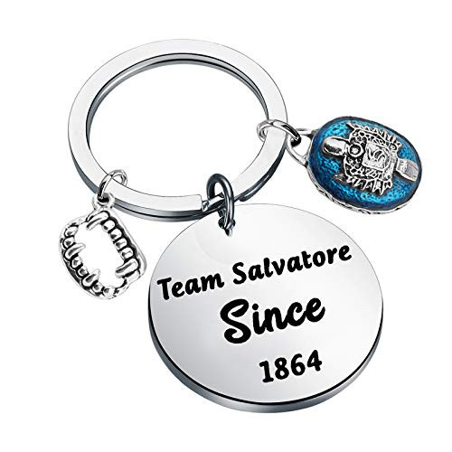 HOLLP Vampire Diaries Inspired Jewelry Salvatore Stefan Fans Gift Team Salvatore Stefan Since 1864 Keychain Gift for Vampire Diaries TV Fans -Salvatore Keychain-