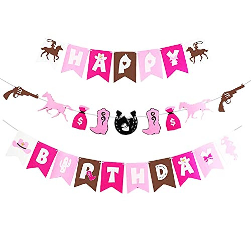 Cowgirl Theme Birthday Party Supplies, Western Cowgirl Happy Birthday Banners, Cowgirl Birthday Party Supplies Favors, Boots Horses Horseshoes Garland for Kids Cowgirl Theme Birthday Decorations Cowgirl Theme Birthday Party Supplies, Western Cowgirl Happy Birthday Banners, Cowgirl Birthday Party Supplies Favors, Boots Horses Horseshoes Garland for Kids Cowgirl Theme Birthday Decorations