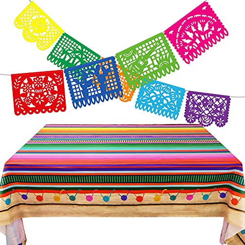 Fiesta Party Supplies Mexican Tablecloth Mexican Party Banners Fiesta Cinco De Mayo Tablecloth for Mexican Cinco De Mayo Birthdays Wedding Festivals Party Decorations