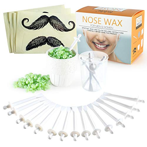 Nose Waxing Kit for Men and Women, Nose Wax Kit for Eyebrows Ears Lips Facial Nose, 50g Wax 20 Wax Applicators 10 Nose Wax Box 1 Measuring Cup 8 Moustache Stencils Full Set Nose Hair Removal Kit, Quick and Painless At Home Waxing Kit Nose Waxing Kit for Men and Women, Nose Wax Kit for Eyebrows Ears Lips Facial Nose, 50g Wax 20 Wax Applicators 10 Nose Wax Box 1 Measuring Cup 8 Moustache Stencils Full Set Nose Hair Removal Kit, Quick and Painless At Home Waxing Kit