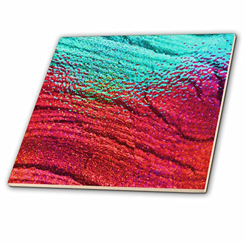 3dRose ct_76874_1 Turquoise Red Speckled Wood-Ceramic Tile, 4-Inch