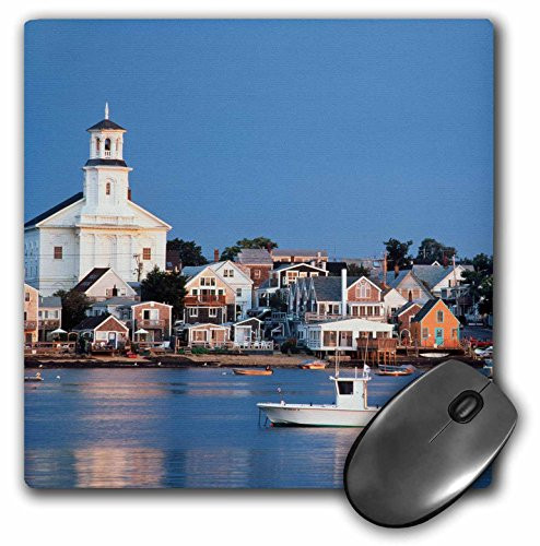 3dRose USA Cape Cod Massachusetts Provincetown Harbor and Town Mouse Pad (mp_192153_1)
