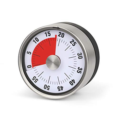 welltop Mechanical Kitchen Timer, Countdown Clock Magnetic 60-Minute Visual Analog Timer Round Countdown Timer Management Tool for Kitchen, Classroom, Meeting, Cooking, Learning, Baking and Exercise