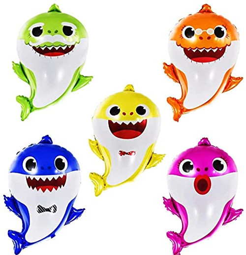 Shark Helium Balloons 24 inch, 5 Pcs Shark Family Balloons for Sea World Shark Baby Themed Birthday Decorations Baby Shower Party Supplies Shark Helium Balloons 24 inch, 5 Pcs Shark Family Balloons for Sea World Shark Baby Themed Birthday Decorations Baby Shower Party Supplies