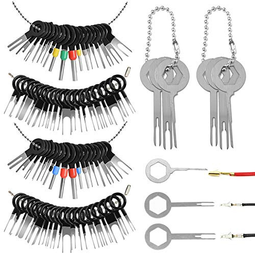 FFCC 77Pcs Terminal Removal Tool Kit for Car,Wire Connector Pin Release Key Extractor Tools Set, Electric Connector Pin Removal Tool for Car Terminal Connector