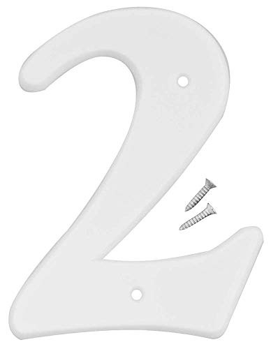 Hy-Ko Products 30302 Plastic House Number 2 -Two-, 6" High, White